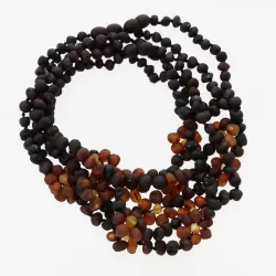 5 Raw Flower BAROQUE teething Baltic amber necklaces 32cm