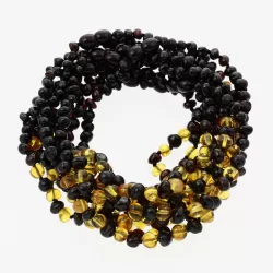 10 Multi BROQUE teething Baltic amber necklaces 28cm