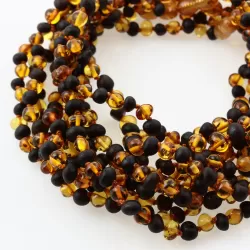 10 Multi BAROQUE Baby teething Baltic amber necklaces 32cm