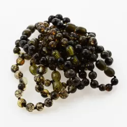 10 Big Dark ROUND Baltic amber teething bracelets 14cm