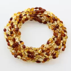10 Multi BEANS Baby teething Baltic amber necklaces 33cm