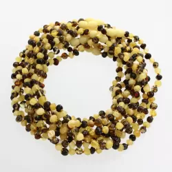 10 Multi BAROQUE teething Baltic amber necklaces 32cm