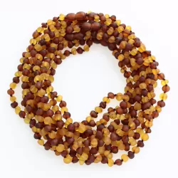10 Raw Multi BAROQUE Baltic amber teething necklaces 32cm