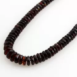 Faceted cherry BUTTONS Baltic amber necklace 46cm