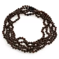 5 Raw Ruby BAROQUE beads Baltic amber adult necklaces 50cm