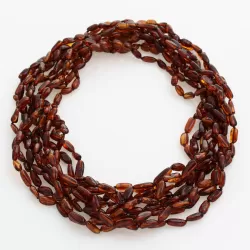 10 Cognac BEANS Baltic amber adult wholesale necklaces 50cm