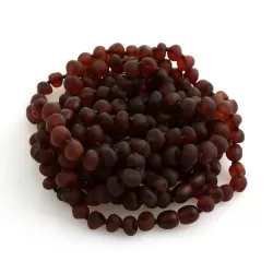 10 Raw Ruby BAROQUE Baltic Amber Bracelet 20cm