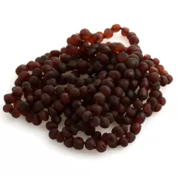 10 Raw Ruby BAROQUE Baltic Amber Bracelet 20cm
