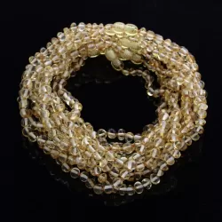 10 Lemon BAROQUE teething Baltic amber necklaces 32cm