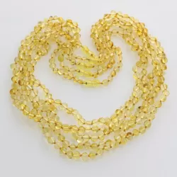 5 Lemon BAROQUE Baltic amber adult necklaces 55cm