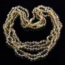 5 Lemon BAROQUE Baltic amber adult necklaces 55cm