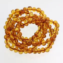5 Honey Stretch BAROQUE Baltic amber adult bracelets 19cm