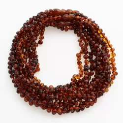10 Cognac BAROQUE teething Baltic amber necklaces 35cm