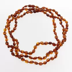 3 Cognac BEANS Baltic amber adult necklaces 46cm