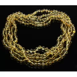 5 Lemon BAROQUE Baltic amber adult necklaces 58cm