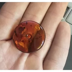 Donut shape Baltic amber pendant medallion