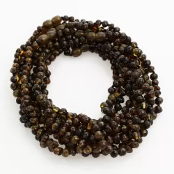 10 Dark BAROQUE teething Baltic amber necklaces 32cm