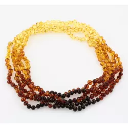 5 Rainbow BAROQUE Baltic amber adult necklaces 55cm