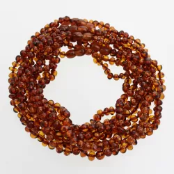 10 Cognac BAROQUE teething Baltic amber necklaces 32cm