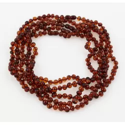 5 Cognac BAROQUE Baltic amber adult necklaces 64cm