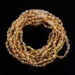 10 Lemon BEANS teething Baltic amber necklaces 33cm