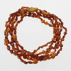 5 Cognac BEANS Baltic amber teething necklaces 32cm