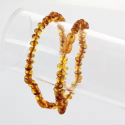 Honey BAROQUE beads Baltic amber necklace 49cm