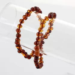 Cognac BAROQUE beads Baltic amber necklace 48cm