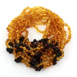10 Flower BAROQUE Baby teething Baltic amber necklaces 32cm
