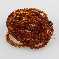 10 Cognac BAROQUE Baltic amber adult stretch bracelets 19cm
