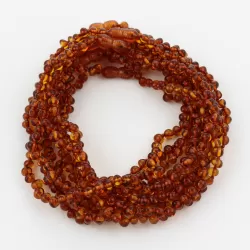 10 Cognac BAROQUE teething Baltic amber necklaces 33cm