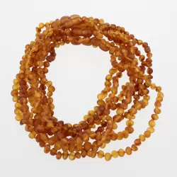 8 Raw Honey BAROQUE Baltic amber teething necklaces 32cm