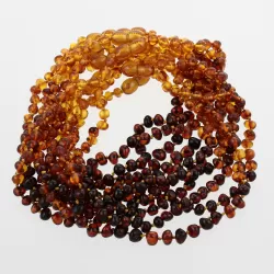 10 Rainbow BAROQUE Baltic amber teething necklaces 32cm