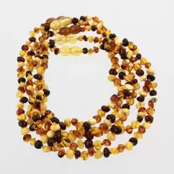 5 Multi BAROQUE Baltic amber teething necklaces 32cm