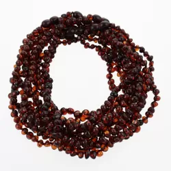 10 Ruby BAROQUE Baltic amber teething necklaces 32cm