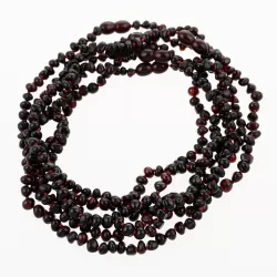 6 Cherry BAROQUE Baltic amber teething necklaces 32cm