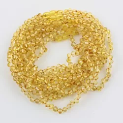 10 Lemon BROQUE teething Baltic amber necklaces 33cm