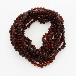 10 Cognac BAROQUE teething Baltic amber necklaces 28cm