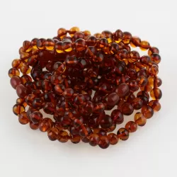 10 Cognac BAROQUE Baltic amber adult bracelets 19cm