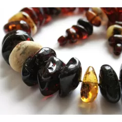 Large BAROQUE beads Baltic amber necklace 19in