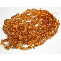 Cognac BAROQUE Baltic amber teething Baby necklace