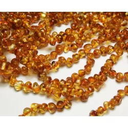 Cognac BAROQUE Baltic amber teething Baby necklace