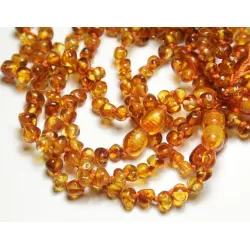 Cognac BAROQUE Baltic amber teething Baby necklace