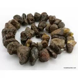 Huge dark HEALING Baltic amber beads necklace 24in