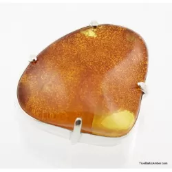 Exclusive Baltic amber silver brooch