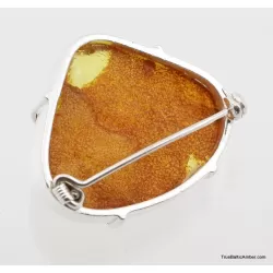 Exclusive Baltic amber silver brooch