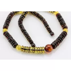 Faceted BUTTONS Baltic amber necklace 20in