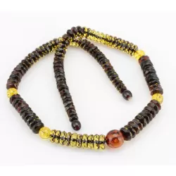 Faceted BUTTONS Baltic amber necklace 20in