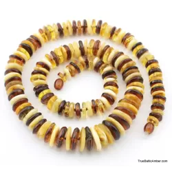 Multi BUTTONS Baltic amber necklace 25in
