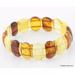Multi pieces Baltic amber elastic bracelet 8in